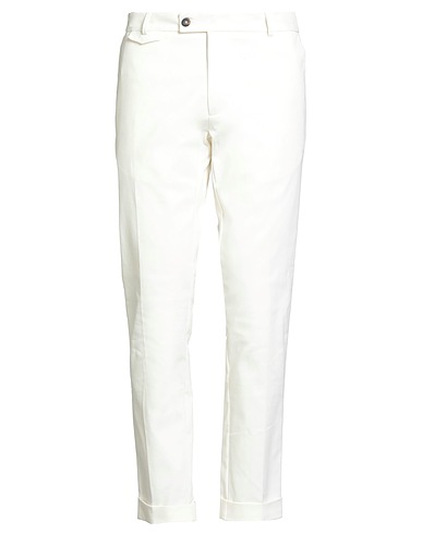MESSAGERIE Casual pants PATRIZIO PISCAGLIA White 98% Cotton, 2% Elastane
