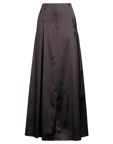 GENNY Long skirt Dark brown 74% Acetate, 23% Polyamide, 3% Elastane