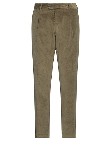 MESSAGERIE Casual trouser Military green 97% Cotton, 3% Elastane