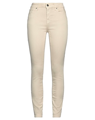 JACOB COHЁN Denim trousers Cream 63% Lyocell, 30% Cotton, 5% Polyester, 2% Elastane