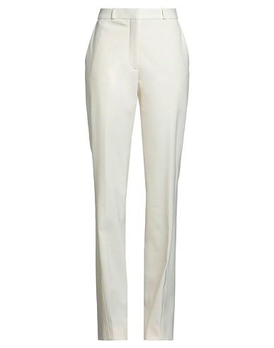 DEL CORE Casual trouser Cream 53% Polyester, 43% Virgin Wool, 4% Elastane, Acetate, Silk