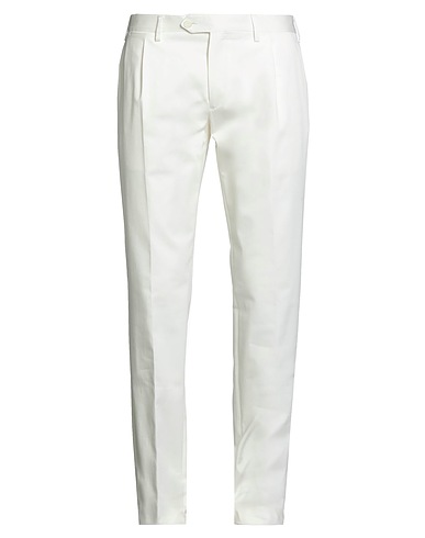 LARDINI Casual pants White 97% Cotton, 3% Elastane