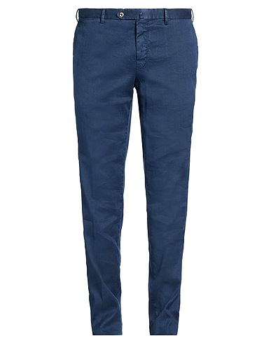 PT Torino Pantalon Bleu 64% Lin, 34% Coton, 2% Élasthanne