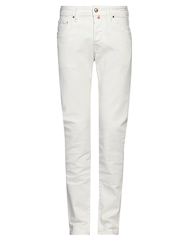 JACOB COHЁN Denim trousers White 98% Cotton, 2% Elastane, Polyester