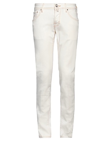 JACOB COHЁN Denim trousers White 98% Cotton, 2% Elastane