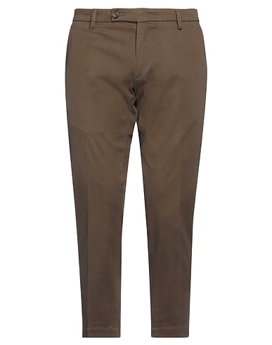 MESSAGERIE Casual pants LUXE FABRICS Military green 98% Cotton, 2% Elastane
