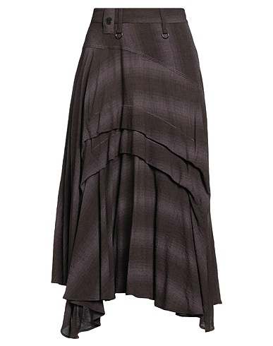 HIGH Midi skirt USE Chocolate brown 72% Rayon, 22% Cotton, 6% Virgin Wool