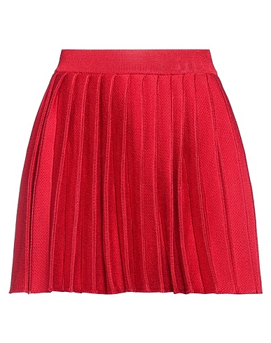 SELF-PORTRAIT Mini skirt Red 44% Polyester, 34% Cotton, 12% Polyamide, 9% Wool, 1% Elastane