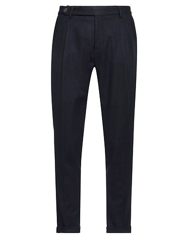 MESSAGERIE Casual trouser LUXE FABRICS Navy blue 65% Wool, 35% Polyester