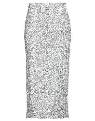 SECOND FEMALE Midi skirt Silver 100% Polyester