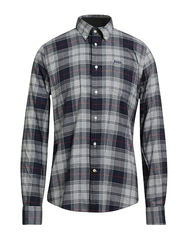BARBOUR Checked shirt Slate blue 100% Cotton
