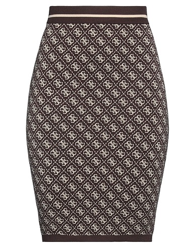 GUESS Midi-Rock Schokobraun 65% Viskose, 33% Polyamid, 2% Elastan