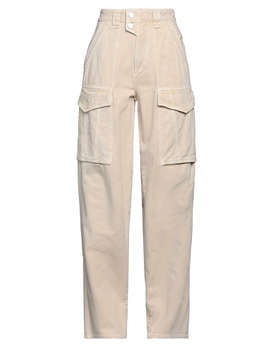 MARANT ÉTOILE Denim trousers Beige 80% Cotton, 20% Hemp