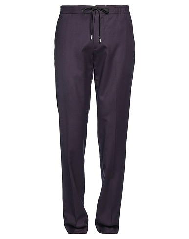 LARDINI Casual trouser Dark purple 98% Wool, 2% Elastane