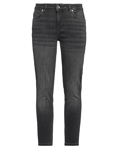 LIU •JO Denim trousers Black 84% Cotton, 14% Polyester, 2% Elastane