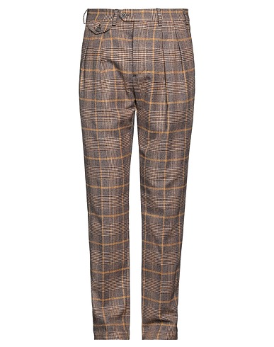LARDINI Casual pants Dark brown 46% Cotton, 34% Wool, 15% Nylon, 3% Acrylic, 2% Polyester