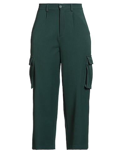 WHITE WISE Pantalone Verde scuro 73% Poliestere, 22% Viscosa, 5% Elastan