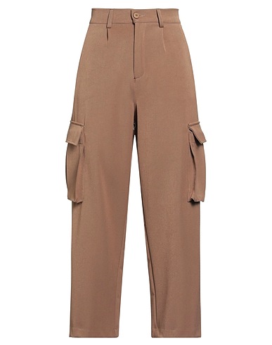 WHITE WISE Casual trouser Camel 73% Polyester, 22% Viscose, 5% Elastane
