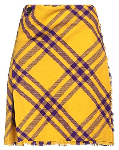 BURBERRY Mini skirt Yellow Wool