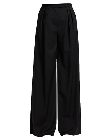 MAX MARA Pantalone Nero 100% Lana Vergine