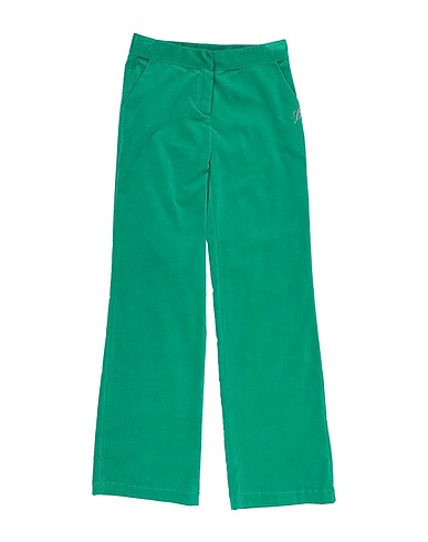 MISS BLUMARINE Casual trouser Emerald green 98% Cotton, 2% Elastane