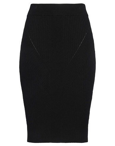 GUESS Midi skirt Black 58% EcoVero™ viscose, 23% Polyester, 16% Polyamide, 3% Elastane