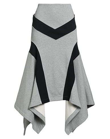 THE ATTICO Long skirt Grey 100% Cotton, Elastane