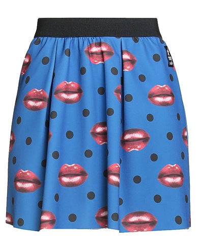 MY T-SHIRT Mini skirt Blue 95% Polyester, 5% Elastane, Cotton