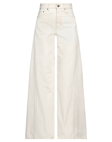 MONCLER Denim trousers X ALICIA KEYS Off white 100% Cotton