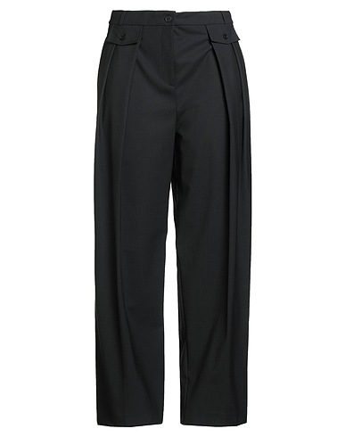 SEMICOUTURE Casual trouser Black 53% Polyester, 43% Virgin Wool, 4% Elastane