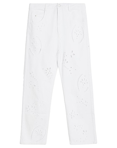 ISABEL MARANT Denim pants White 100% Cotton, Polyester
