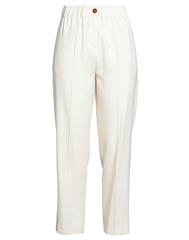 ALYSI Pantalone CRÈME Avorio 100% Lana Vergine