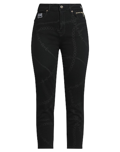 VERSACE JEANS COUTURE Denim trousers Black 98% Cotton, 2% Elastane