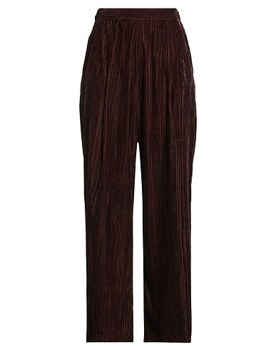 VIRGINIA BIZZI Casual pants Chocolate brown 100% Polyester