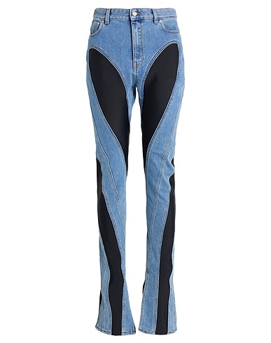 MUGLER Bootcut Jeans Blue 72% Cotton, 28% Elastomultiester, Polyamide, Elastane