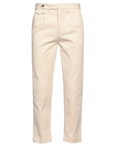 WHITE SAND Casual pants Beige 98% Cotton, 2% Elastane