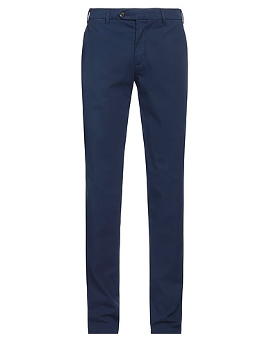 LARDINI Casual trouser Navy blue 98% Cotton, 2% Elastane