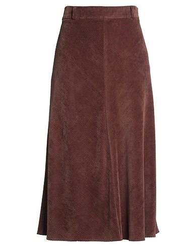 NIŪ Midi skirt Chocolate brown 88% Polyester, 11% Polyamide, 1% Elastane