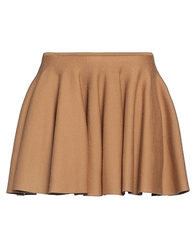 KHAITE Mini skirt Camel 96% Wool, 4% Polyamide