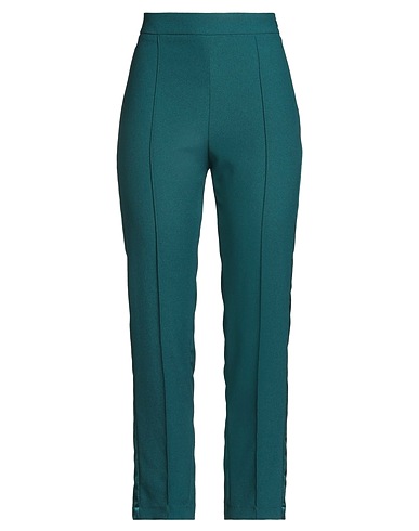 HEBE STUDIO Casual trouser Emerald green 100% Polyester