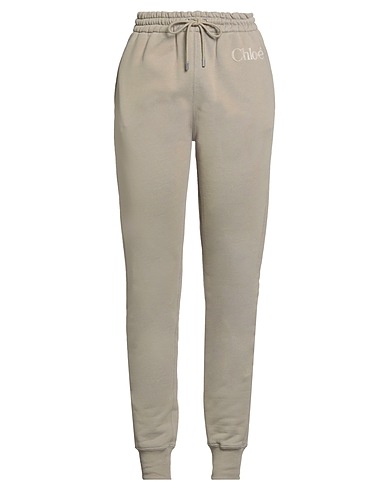 CHLOÉ Casual trouser Light grey 100% Cotton, Polyester, Elastane