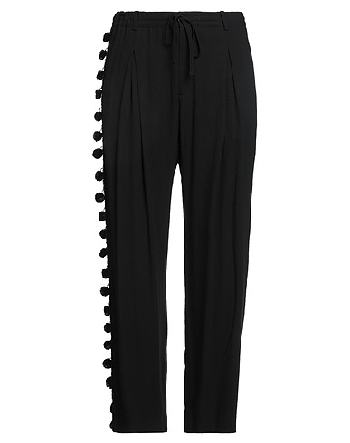 WALES BONNER Casual trouser Black 70% Viscose, 30% Linen