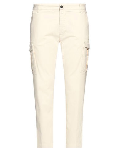 OFFICINA 36 Casual trouser Cream 98% Cotton, 2% Elastane
