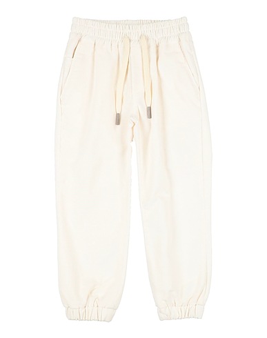 BIKKEMBERGS Casual pants Ivory 98% Cotton, 2% Elastane