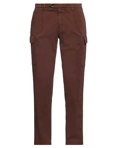 BRIGLIA 1949 Casual trouser Chocolate brown 97% Cotton, 3% Elastane