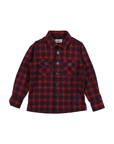 BIKKEMBERGS Camicia fantasia Rosso 100% Cotone