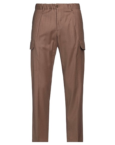 BRIGLIA 1949 Casual pants Brown 90% Virgin Wool, 10% Cashmere