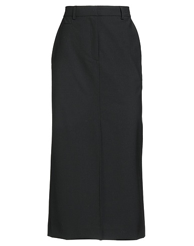 OTTOD'AME Midi skirt Black 53% Polyester, 43% Virgin Wool, 4% Elastane