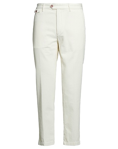 TELA GENOVA Casual trouser Ivory 100% Cotton