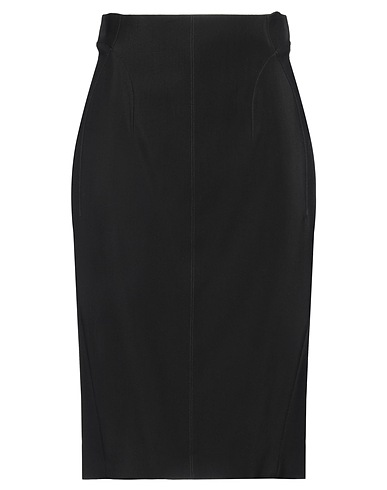 MUGLER Gonna midi Nero 76% Viscosa, 24% Lana Vergine